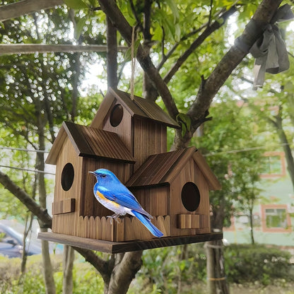 Rustikales Holz Vogelhaus Mehrkammer Outdoor