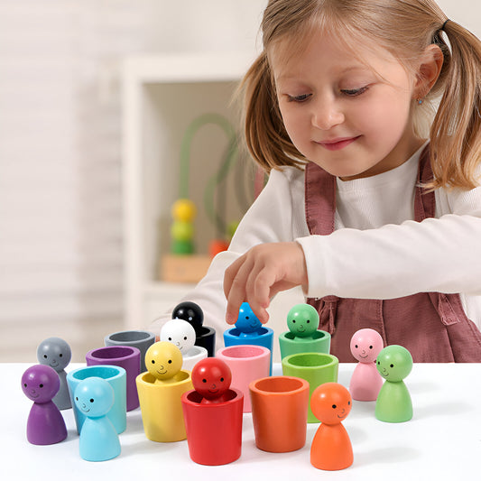 Holz Lernspielzeug Farben Sortieren für Kinder