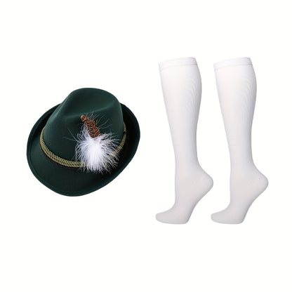Oktoberfest Trachten Accessoire Set 2025 | Hut und Kniestrümpfe