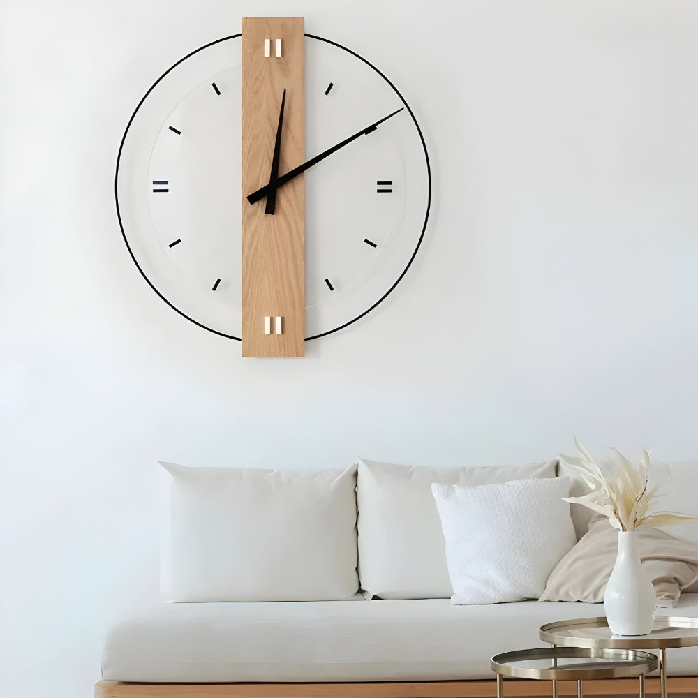 Wanduhr Minimalistisch Eiche Holz Geräuschlos
