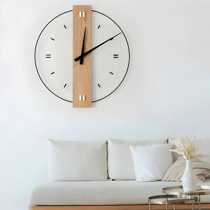 Wanduhr Minimalistisch Eiche Holz Geräuschlos