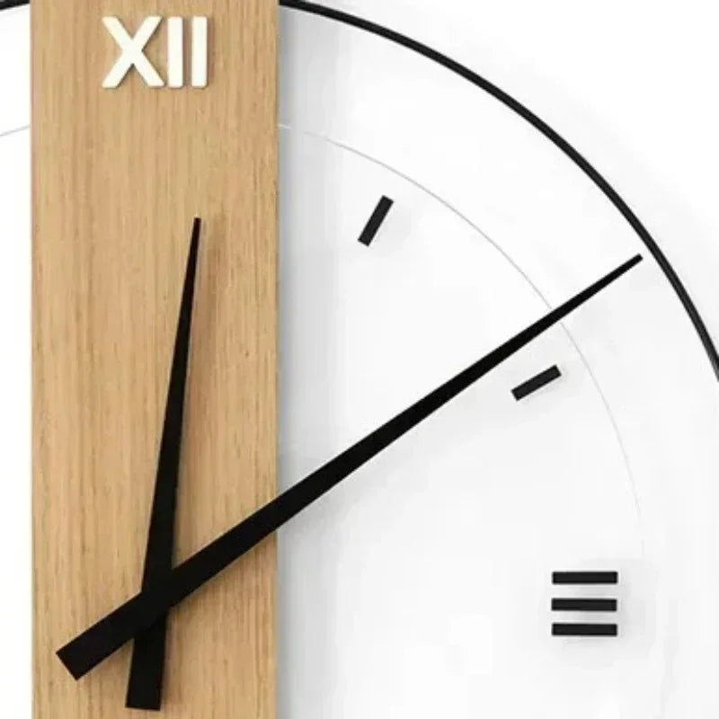 Wanduhr Minimalistisch Eiche Holz Geräuschlos