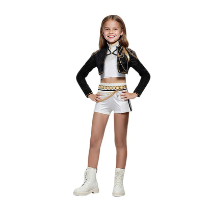 Girls Sequin Halloween Costume | Crop Jacket Shorts - Image 6