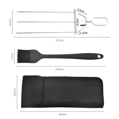 Grillspieße Edelstahl Dreifach BBQ Set