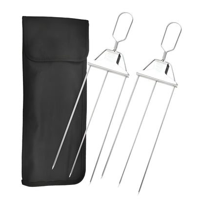 Grillspieße Edelstahl Dreifach BBQ Set