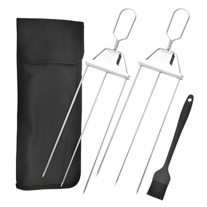 Grillspieße Edelstahl Dreifach BBQ Set