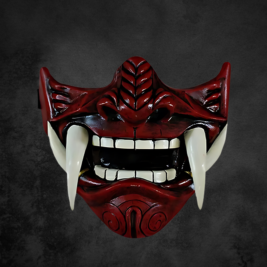 Halbe Oni Maske - Dämonisches Samurai Design - Image 1