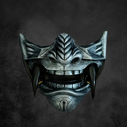 Halbe Oni Maske - Dämonisches Samurai Design - Image 4
