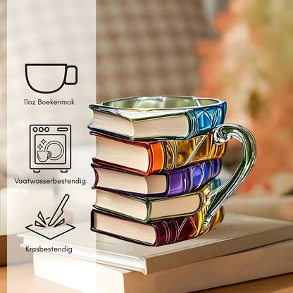 Glas Becher Buntes 3D Buch Design
