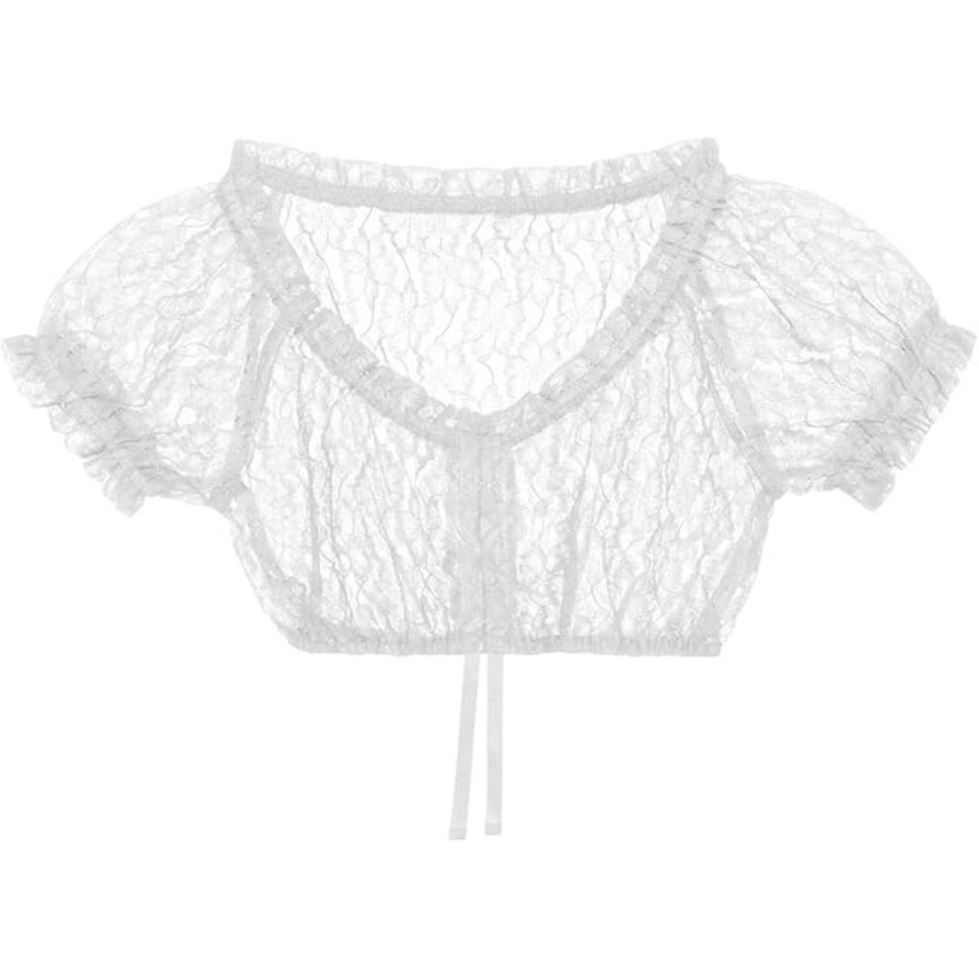 Damen Oktoberfest Dirndl Bluse 2025 Kurz Gerüscht