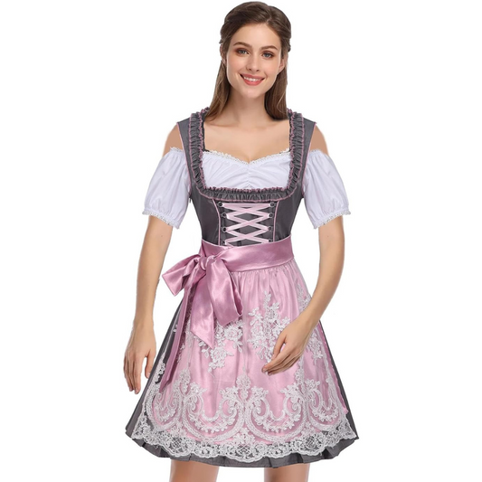 Damen Oktoberfest Dirndl Kleid | Kurz Schulterfrei
