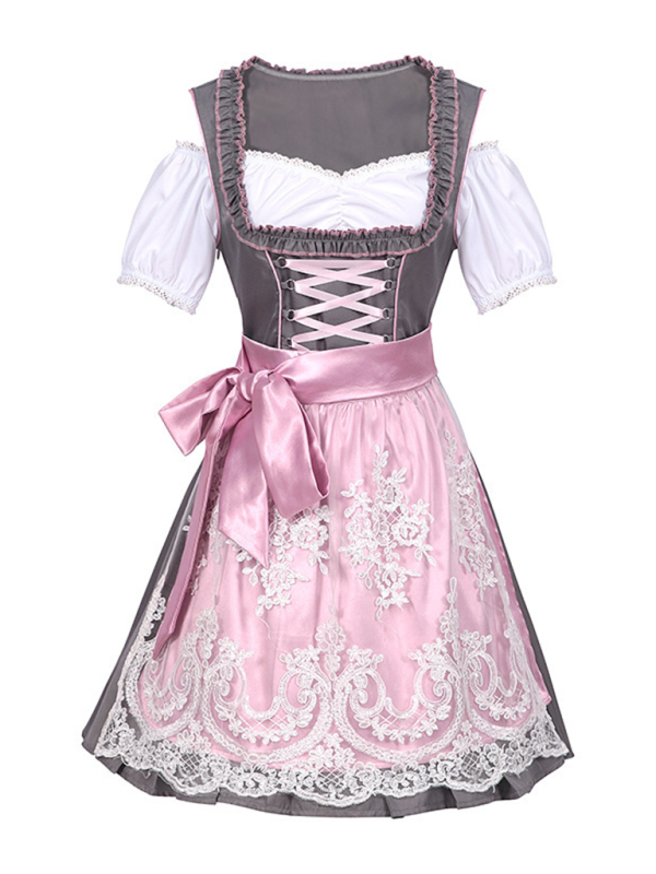 Damen Oktoberfest Dirndl Kleid | Kurz Schulterfrei
