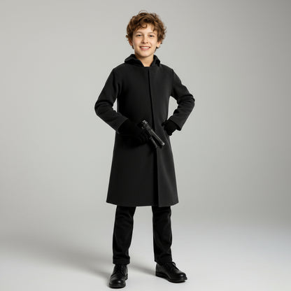Schwarzes Kapuzen Kostüm Unisex Halloween Outfit
