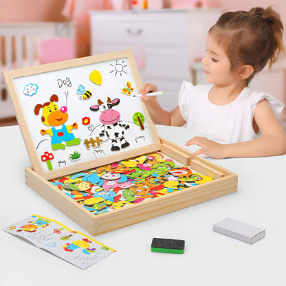 Holz Magnettafel Pädagogisch Doppelseitig Spielzeug