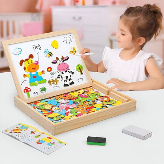 Holz Magnettafel Pädagogisch Doppelseitig Spielzeug