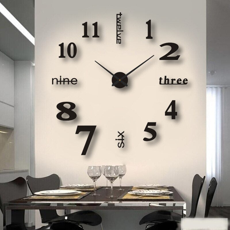 Wanduhr Modern Schwarz Kunststoff Dekoration