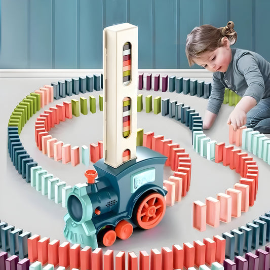 Domino Spielzeugzug mit bunten Steinen