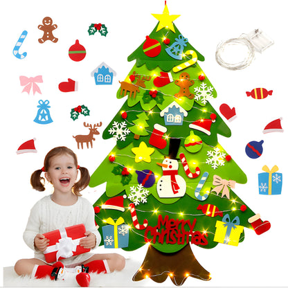 Weihnachtsbaum Filz Kinder Deko mit Lichtern