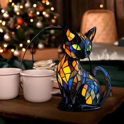 Tiffany Glas Katzenlampe Dekorative Tischleuchte