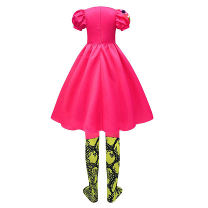 Mädchenkleid Puffärmel Bunt Partykleid Polyester