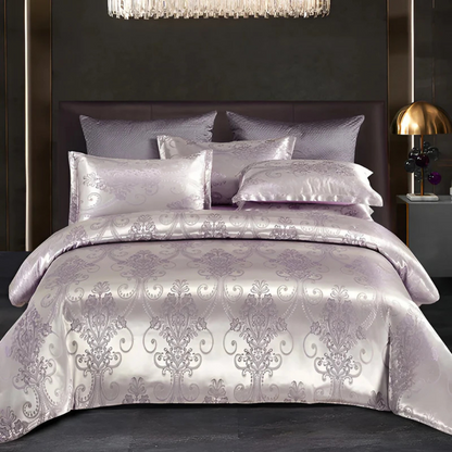 Luxuriöses Satin Bettwäsche Set Blumenmuster - Image 2