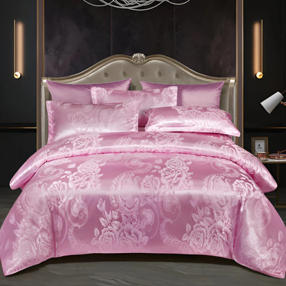 Luxuriöses Satin Bettwäsche Set Blumenmuster - Image 6