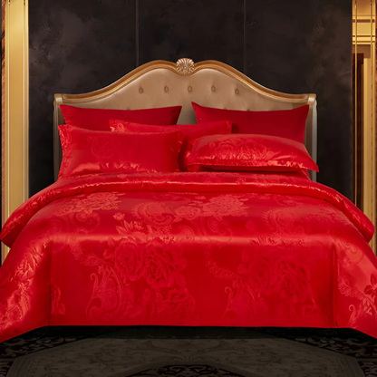 Luxuriöses Satin Bettwäsche Set Blumenmuster - Image 9