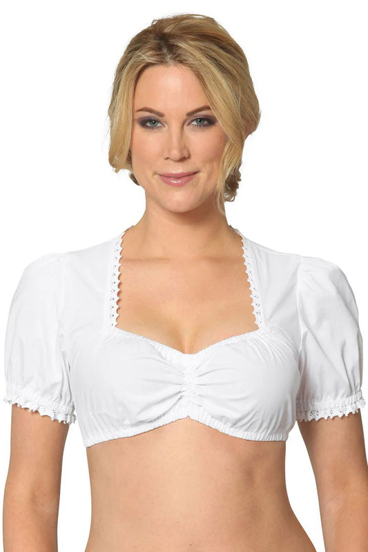 Damen Oktoberfest Dirndl Bluse | Kurz Puffärmel