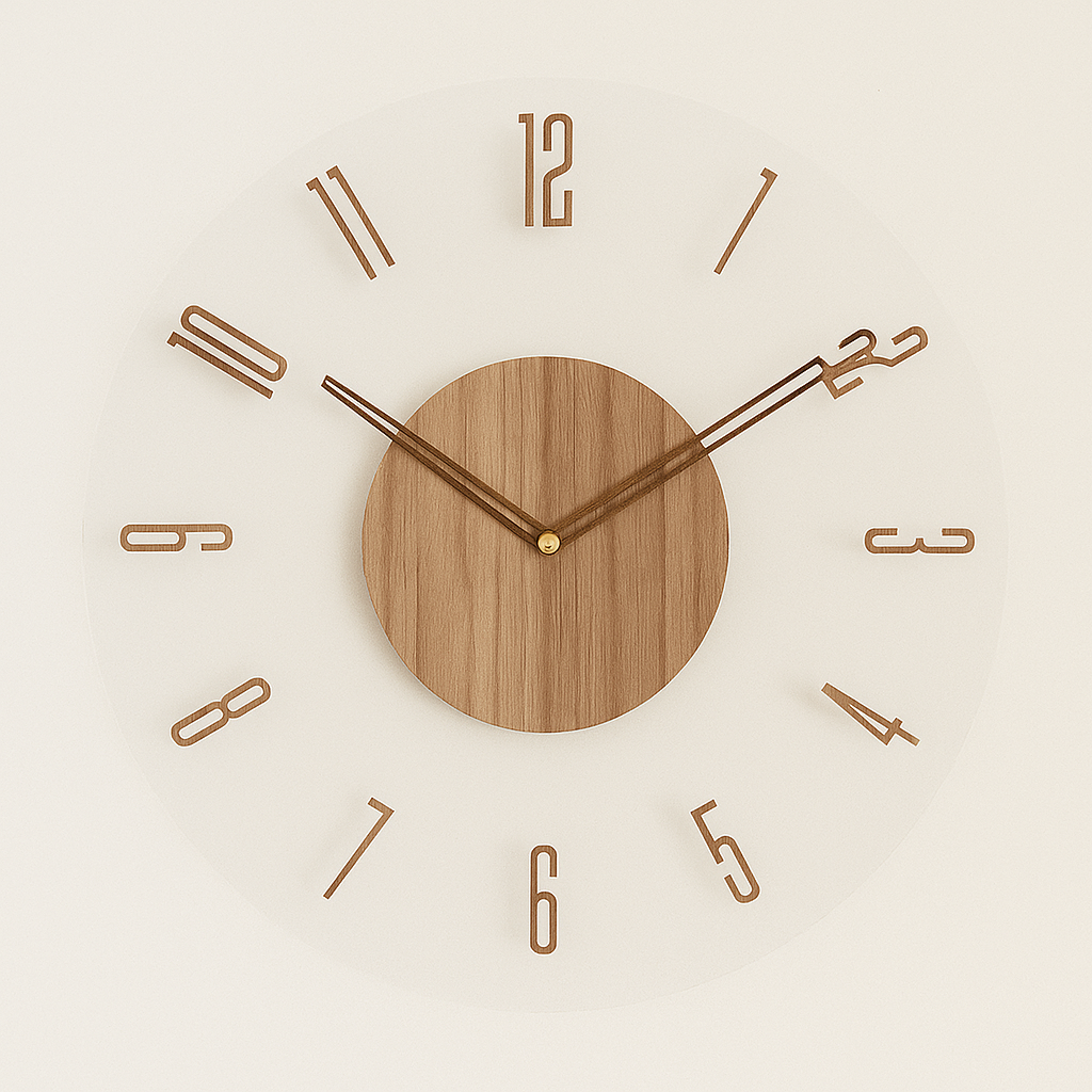 Wanduhr Skandinavisch Holz Modern Geräuschlos