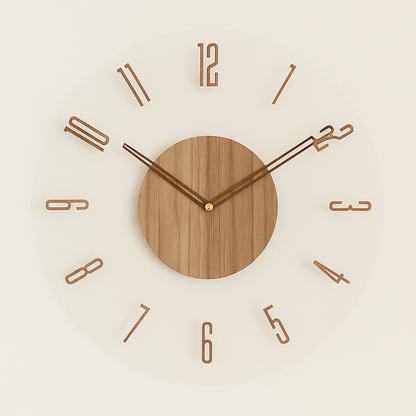 Wanduhr Skandinavisch Holz Modern Geräuschlos