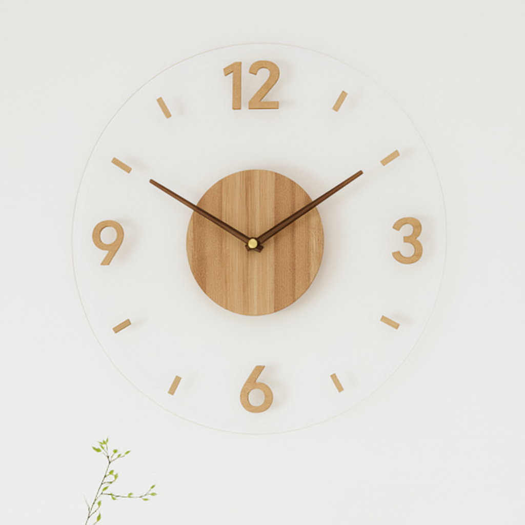 Wanduhr Skandinavisch Holz Modern Geräuschlos