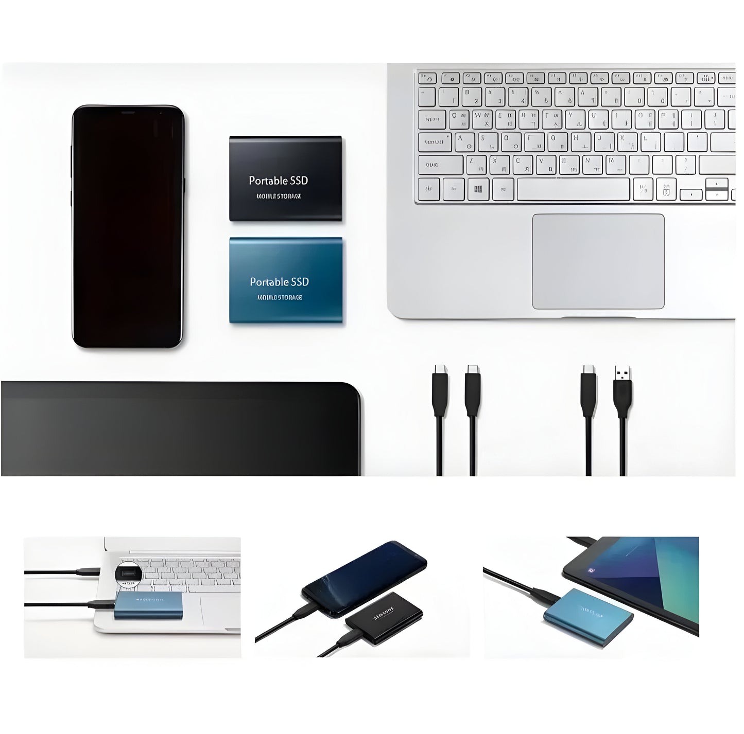 Externe SSD Tragbar USB-C 2TB Speicher