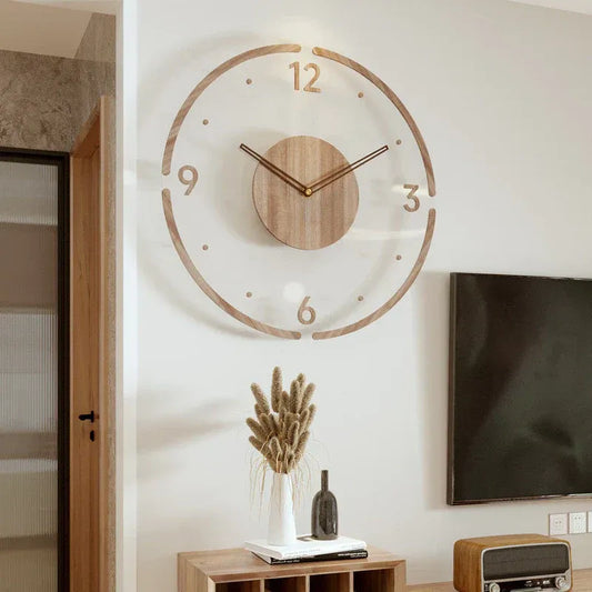 Wanduhr Skandinavisch Holz Modern Geräuschlos