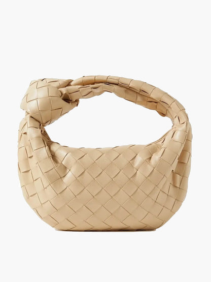 Handtasche Damen Geflochten Veganleder Schwarz