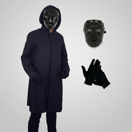 Schwarzes Kapuzen Kostüm Unisex Halloween Outfit