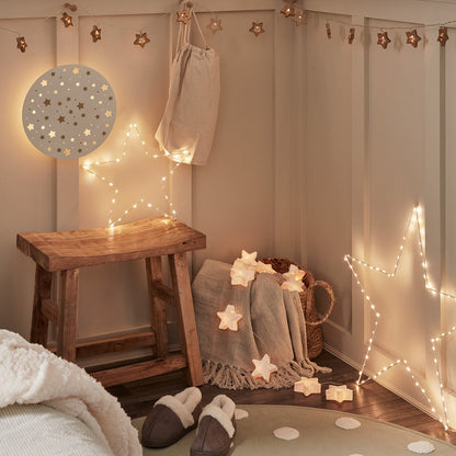 LED Lichterkette Papiersterne Warmweiß Innen